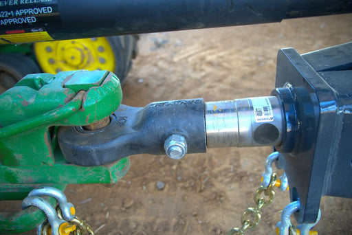 Chaser Bin Hitch and Chain on Tractor