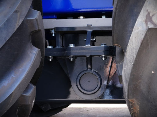 Undercarriage of a dual axle chaser bin