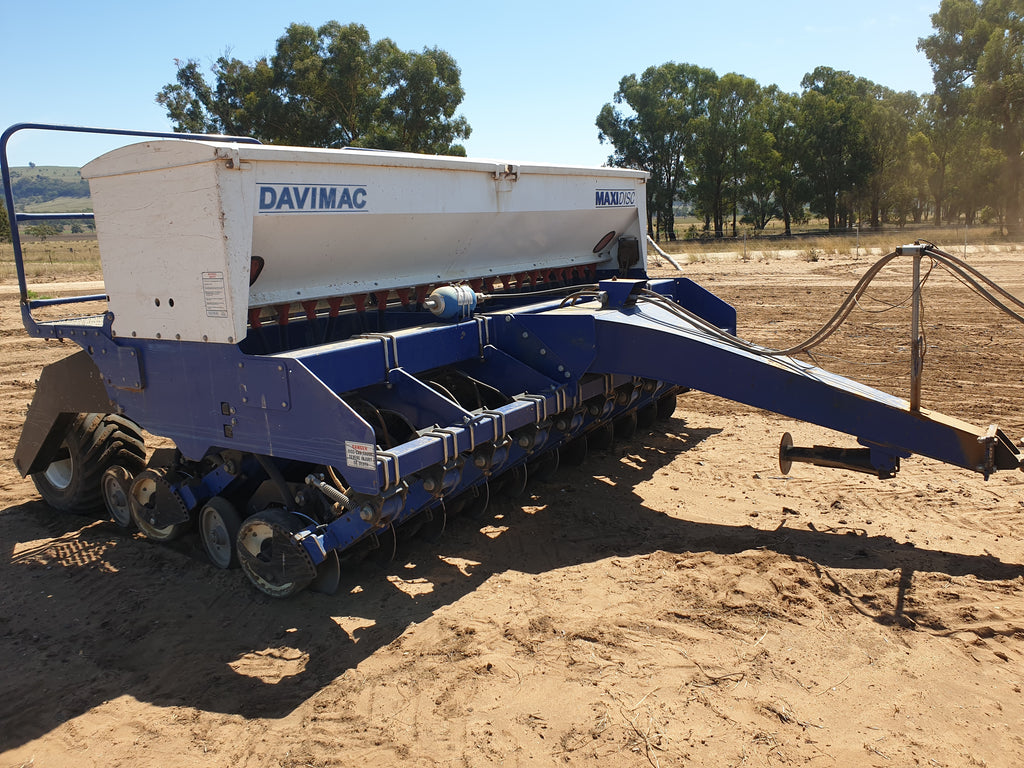 Davimac seed drill on a farm