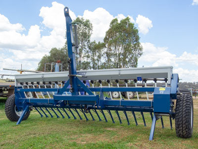 Front view of Davimac pasture seeder